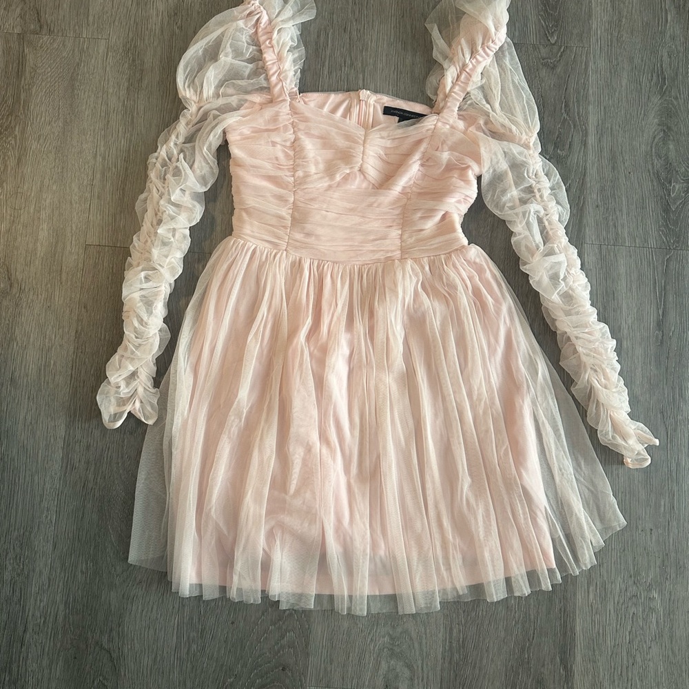 Sheer sleeve light pink French Connection dress